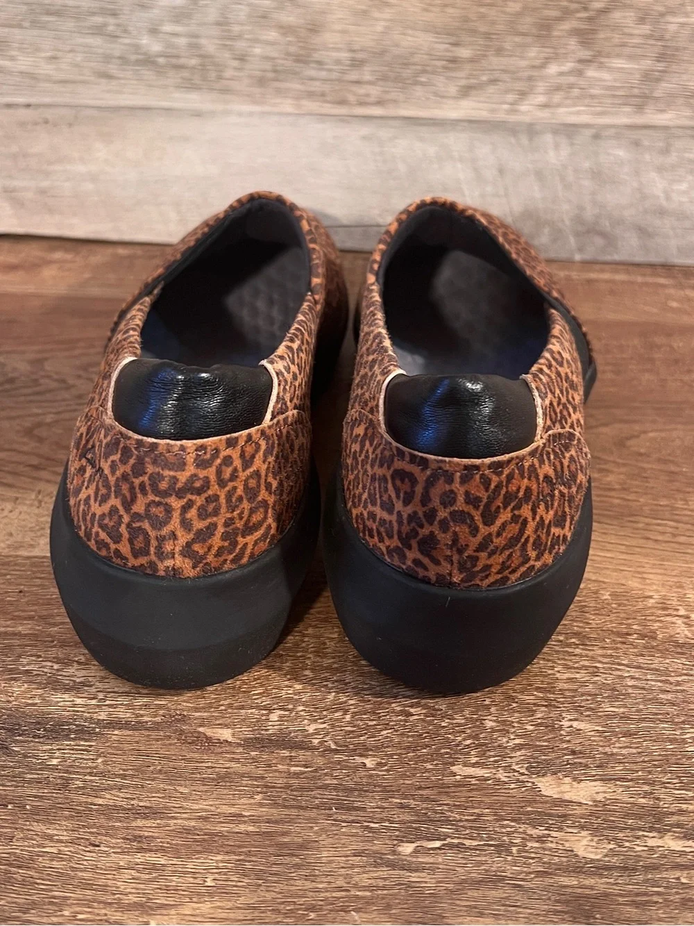 Clarks Cheetah Print Slip-On Flats in Brown and Black Kayleigh Step Loafers